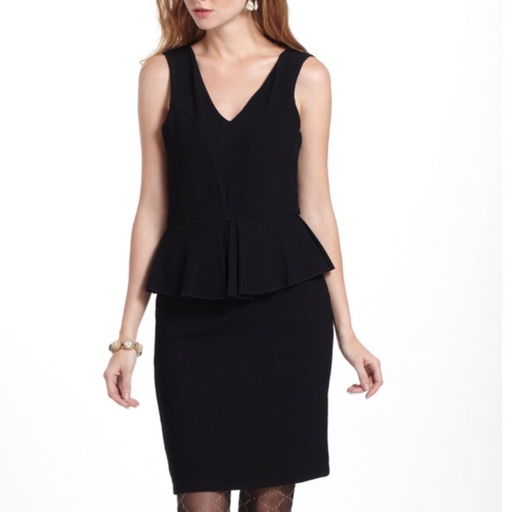 GANNI Anthropologie Miss Marple Split Peplum Dress